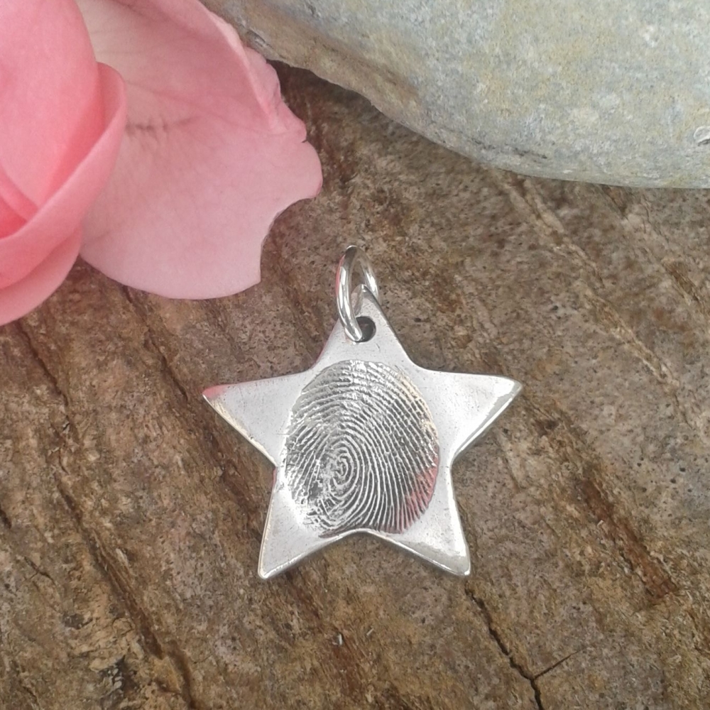 Fingerprint Star Charm