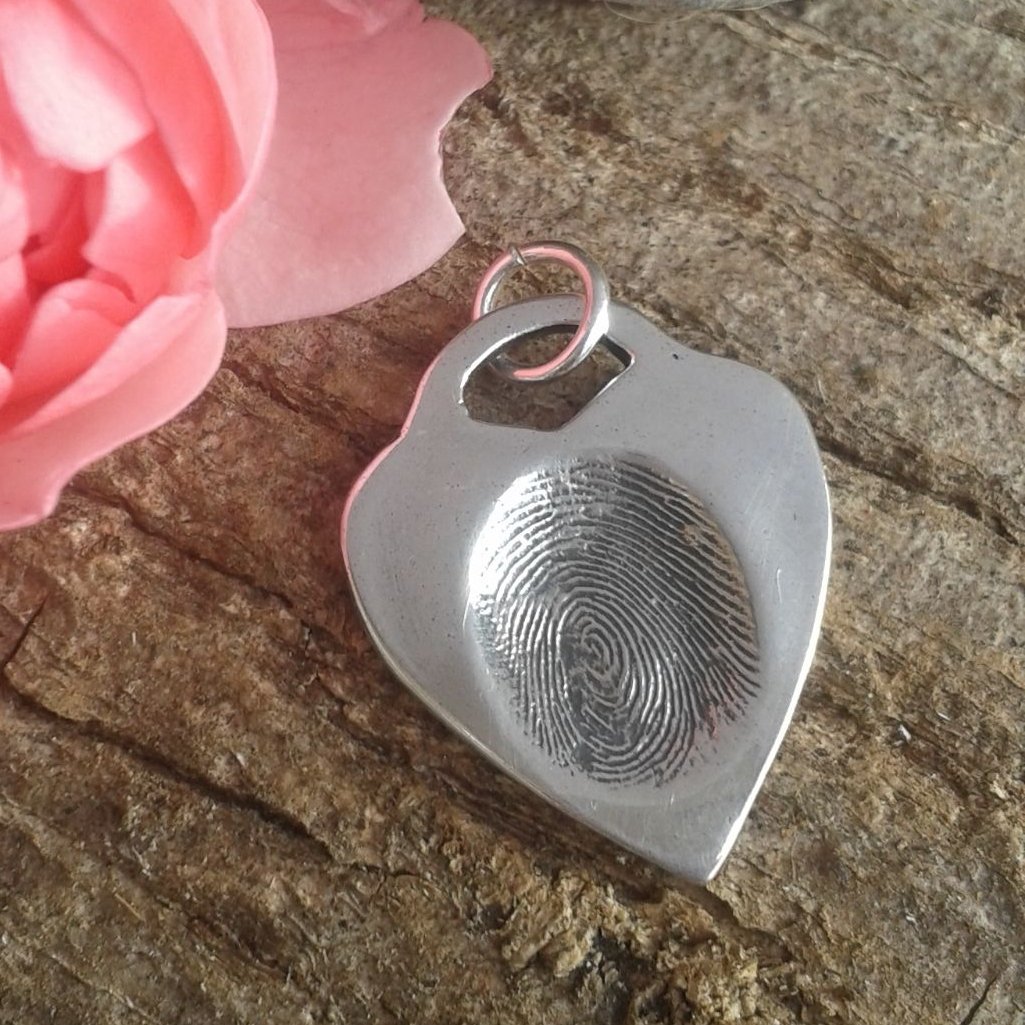 Fingerprint hanging bar Tiffany style pendant