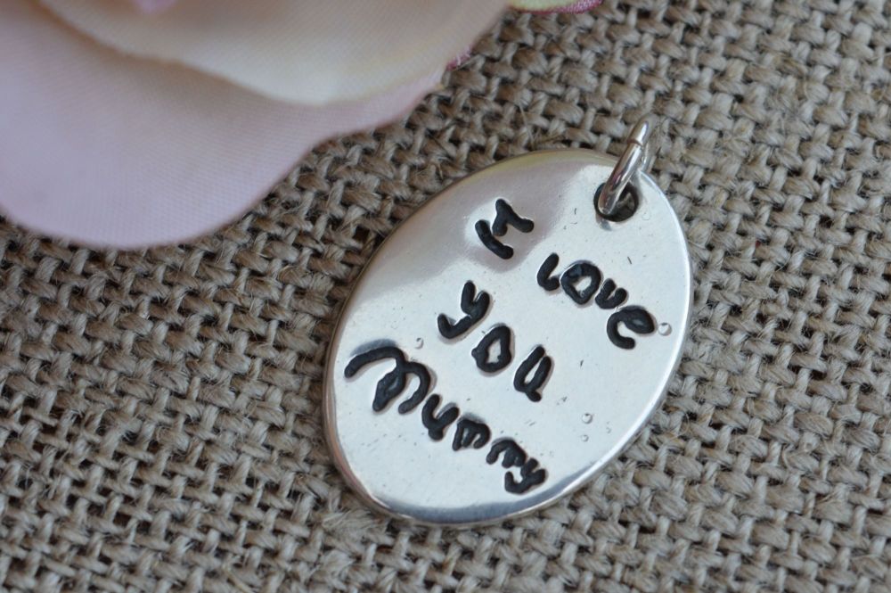 Silver handwriting pendant