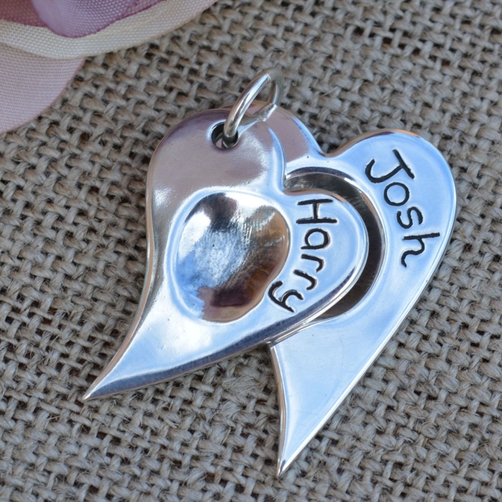 Double Descending Fingerprint Pendant (various shapes)