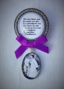 Emmeline Pankhurst Law-Makers Quote Fob Brooch