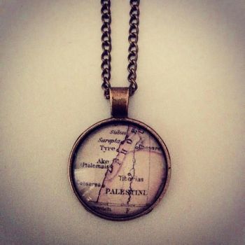 Vintage Palestine Map Necklace (Donation to MAP)