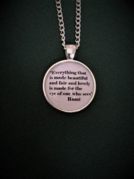 Rumi "Eye of One Who Sees" Quote Necklace