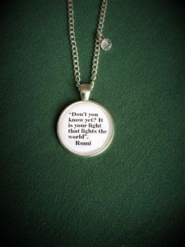 Rumi "Lights the World" Quote Necklace