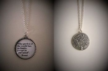 Rumi "Garden of the World" Quote Necklace