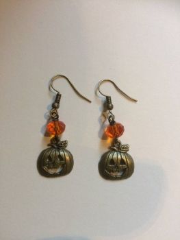 HALLOWEEN !!!   Pumpkin Jack O'Lantern Earrings