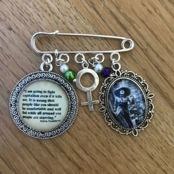 Syliva Pankhurst Quotation Pin Brooch