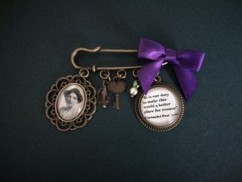 Christabel Pankhurst - "It is our duty..." quotation pin brooch