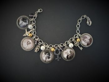 USA Suffragette Charm Bracelet - Silvertone