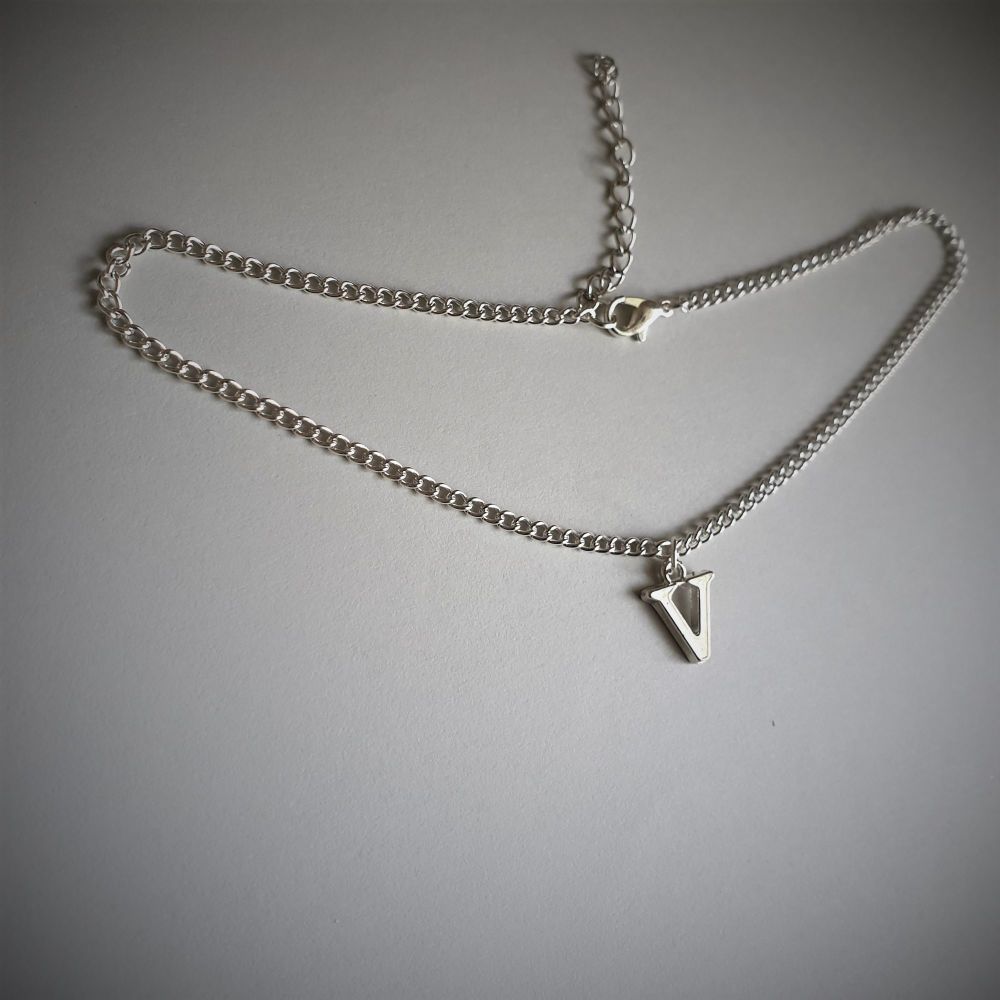 Initial Letter Choker Necklace