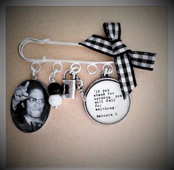 Malcolm X Quotation Pin
