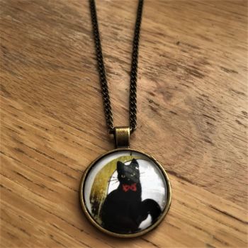 HALLOWEEN !!! Black Cat Necklace (FREE SHIPPING WORLDWIDE)