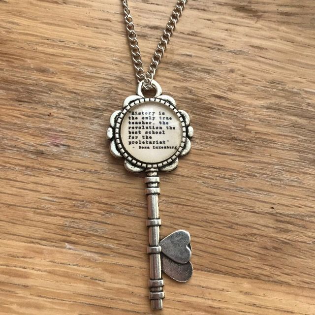 Rosa Luxemburg Quotation Key Necklace
