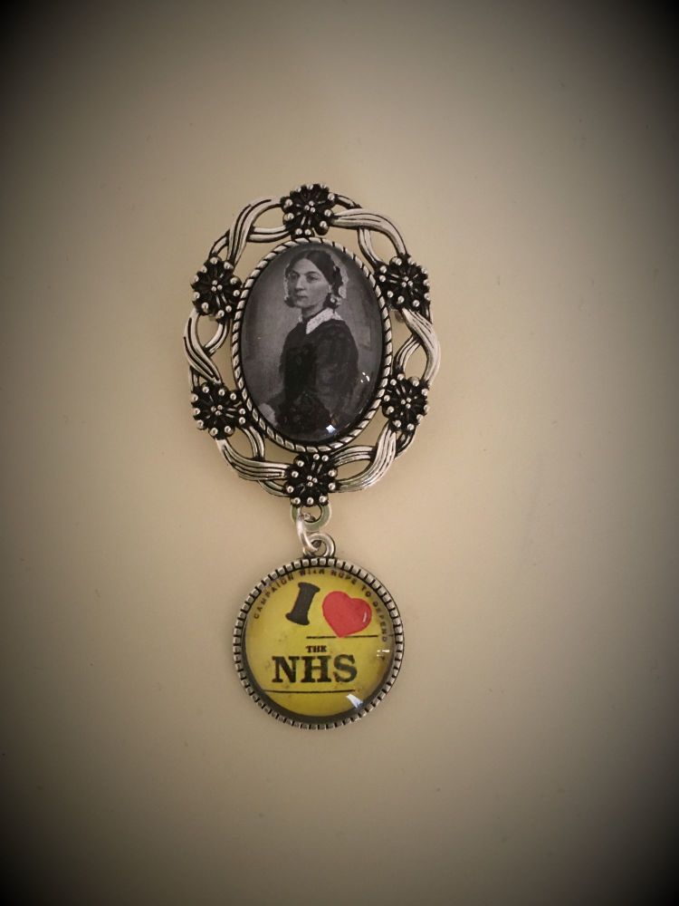 I Love NHS / Florence Nightingale Fob Brooch 