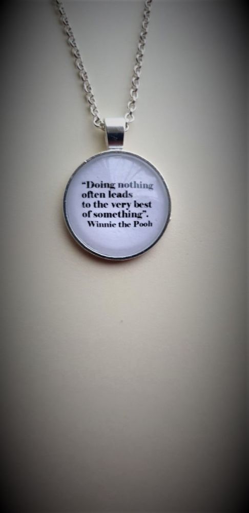 Silverplated Necklace with Winnie the Pooh Quote