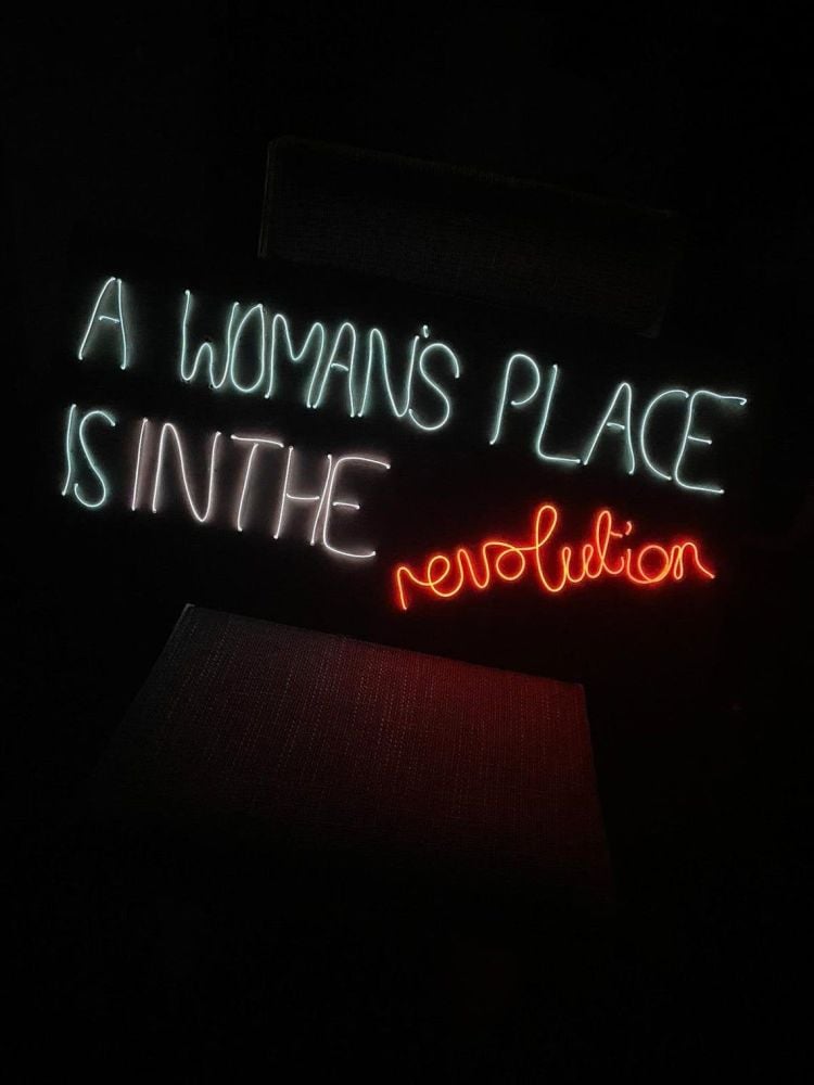 A Woman's Place is in the Revolution - EL Wire Neon Sign