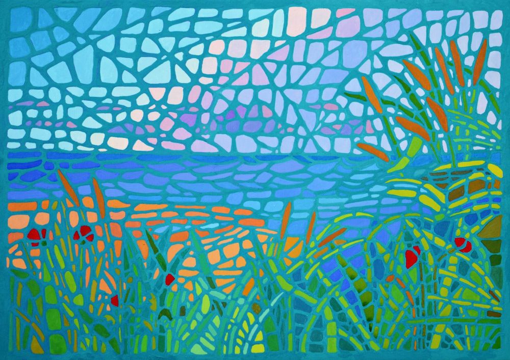 Mosaic Style Painting of Winterton Beach, Norfolk