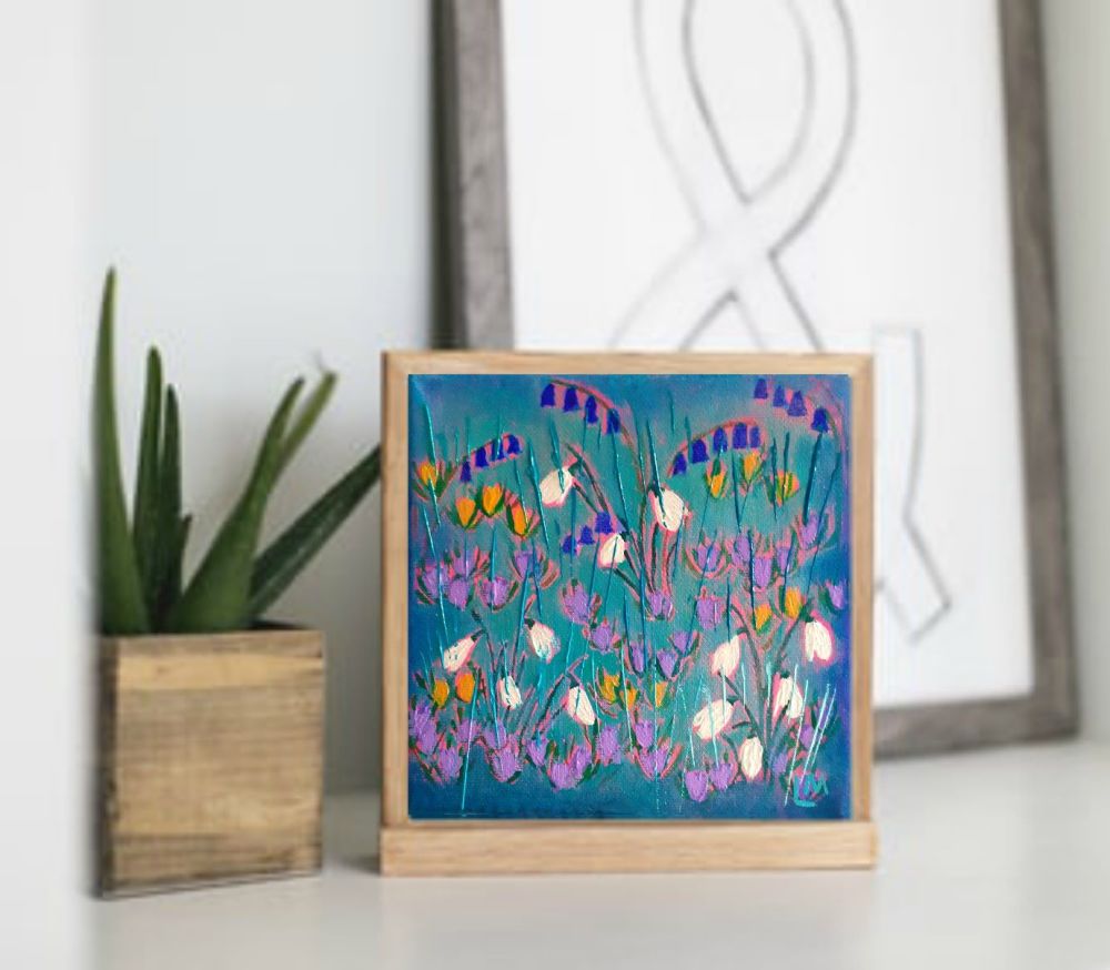 Snowdrops and Bluebells Original Painting