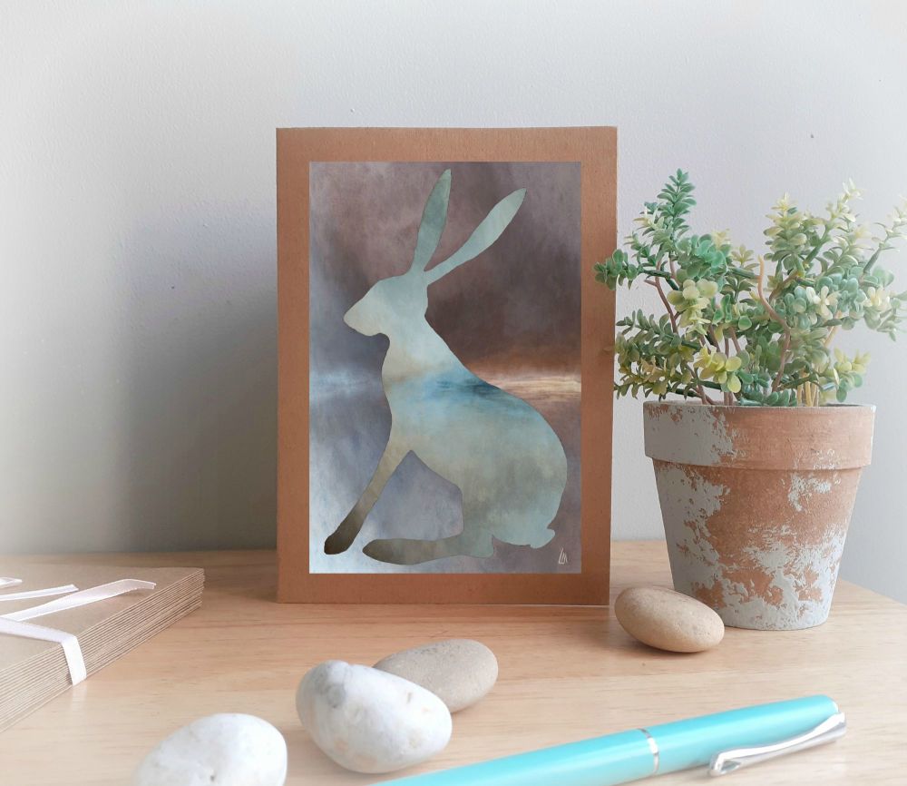 Misty Hare Greetings Card