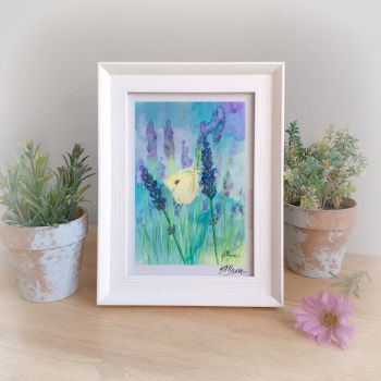 Butterfly and Lavender Framed Gift Print