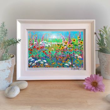 Sunflowers and Foxgloves Framed Gift Print