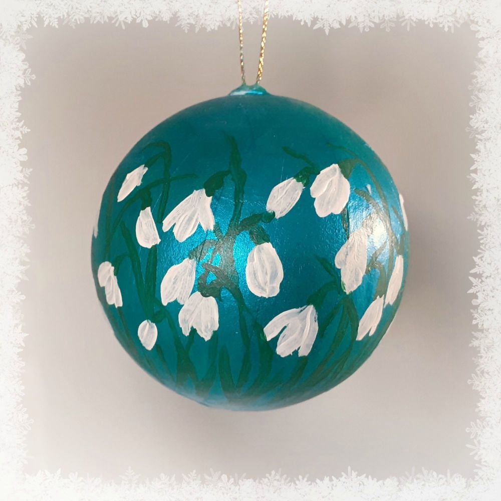 Hand painted Snowdrop Bauble