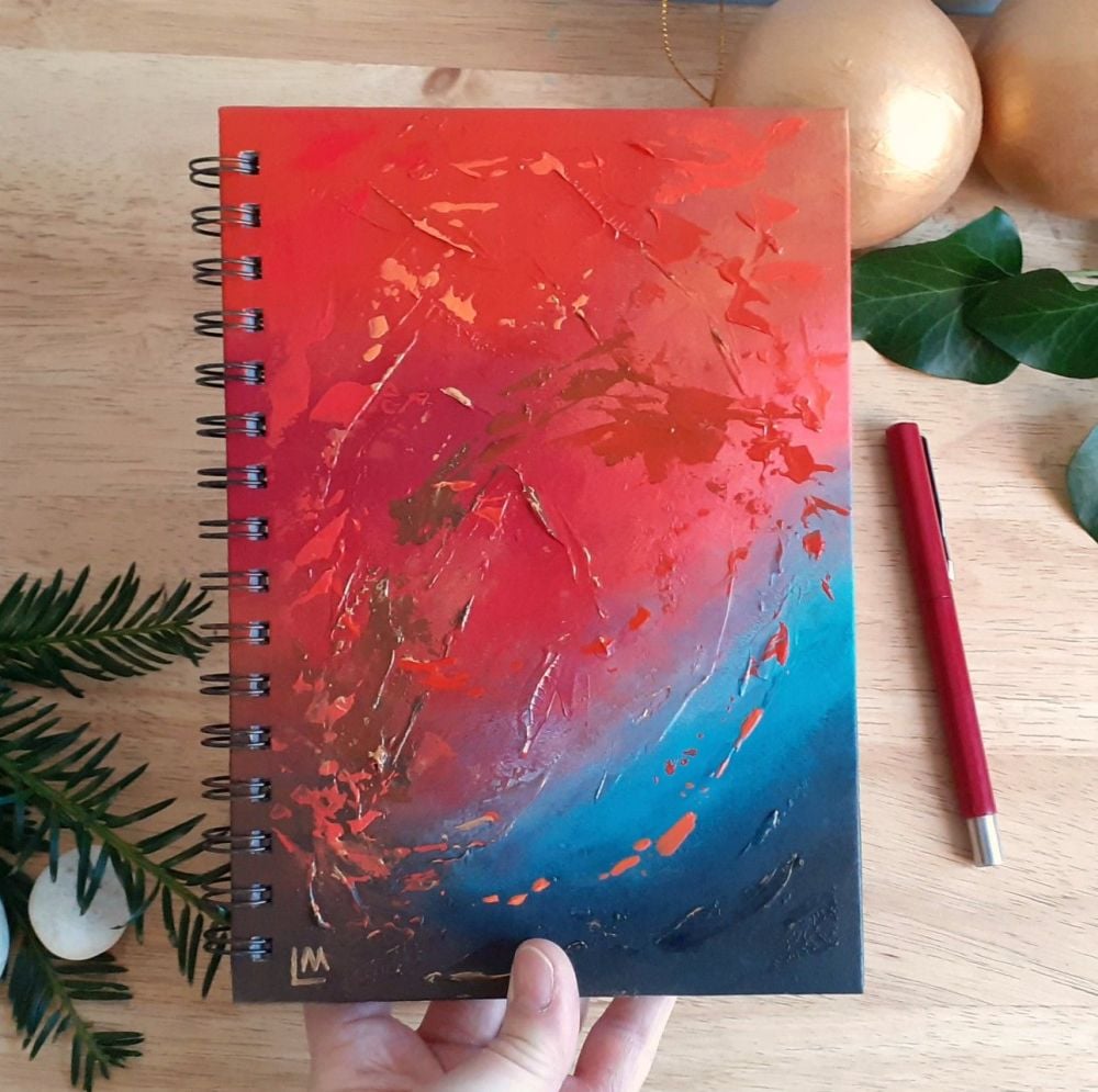 Inferno - Hand Painted Unique Abstract Notebook 