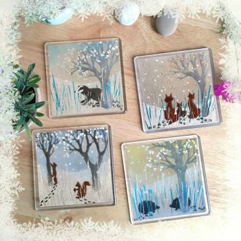 Animals in the Snow Set of coasters 2