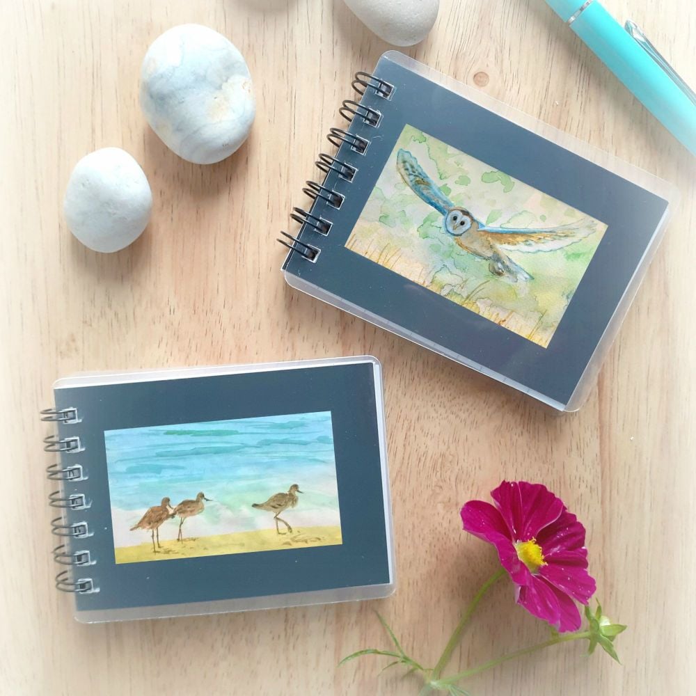Two Mini Notebooks - Owl and Curlews
