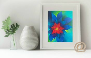 Poinsettia Print to fit A4 frame