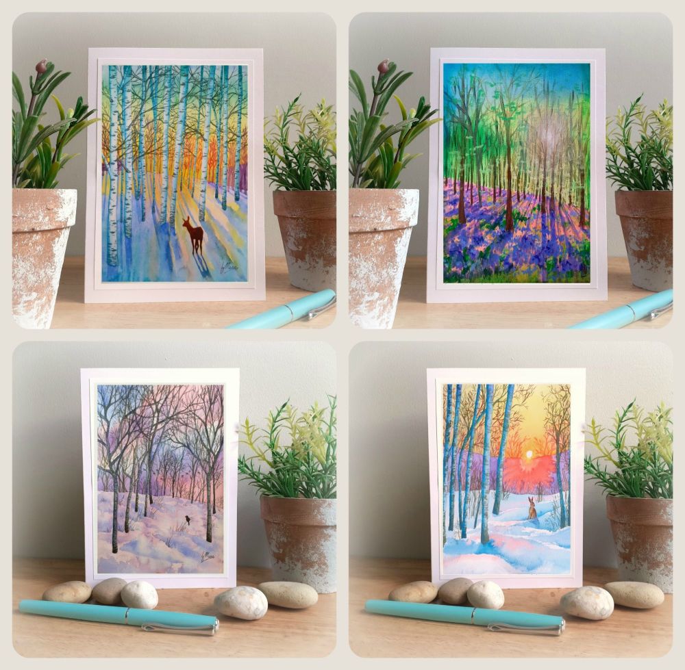 Special Offer - Four Winter and Spring Cards for £8 with free UK postage