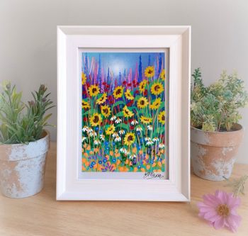 Sunflowers and Daisies Framed Gift Print