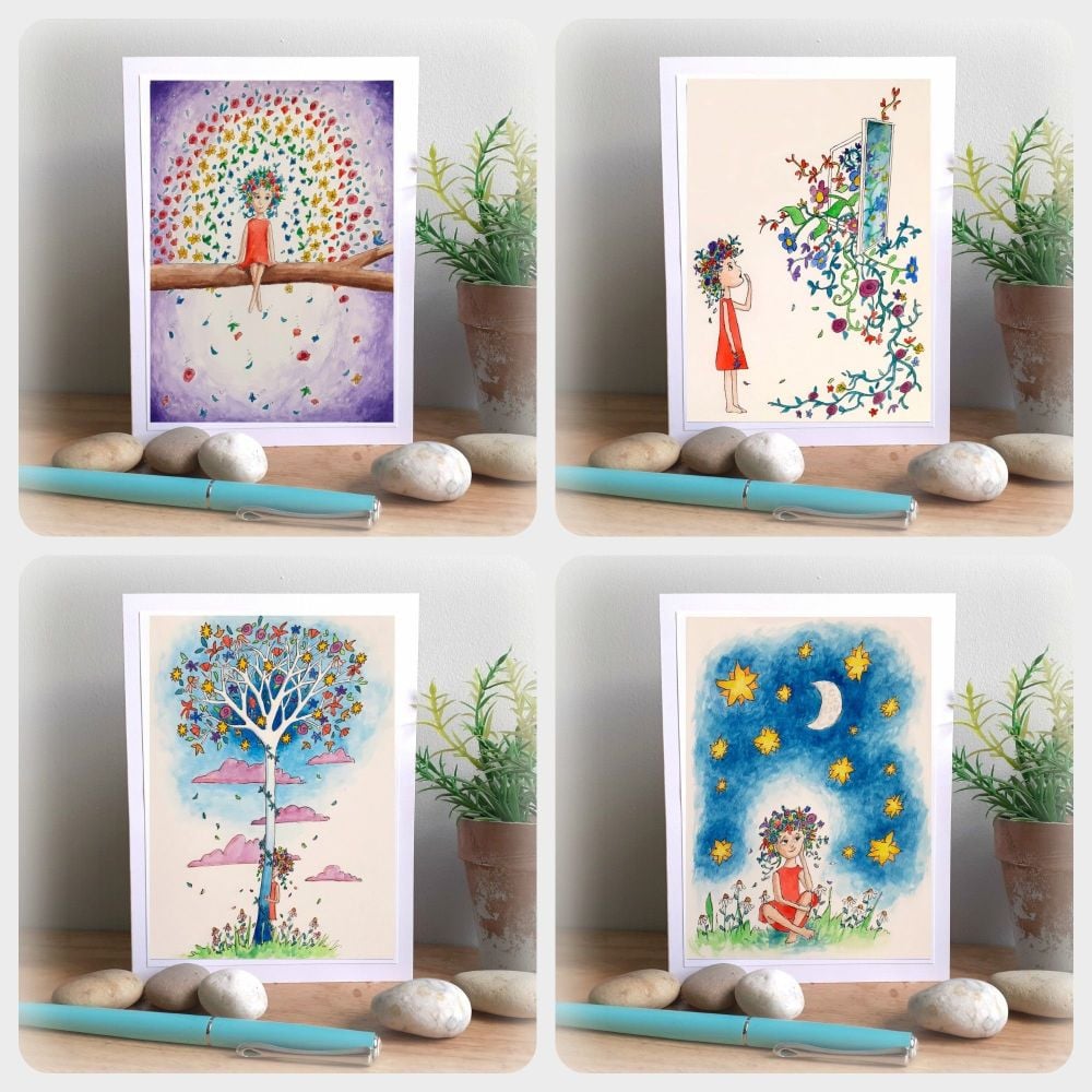 Special Offer - Four Illustrated Cards for £8 with free UK postage