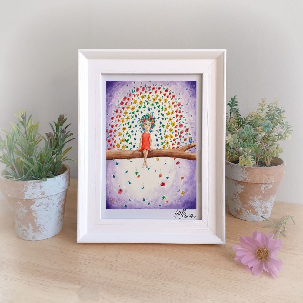 Flower Rainbow Framed Gift Print