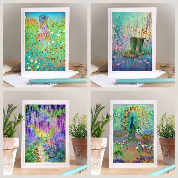 Four Country Garden Cards