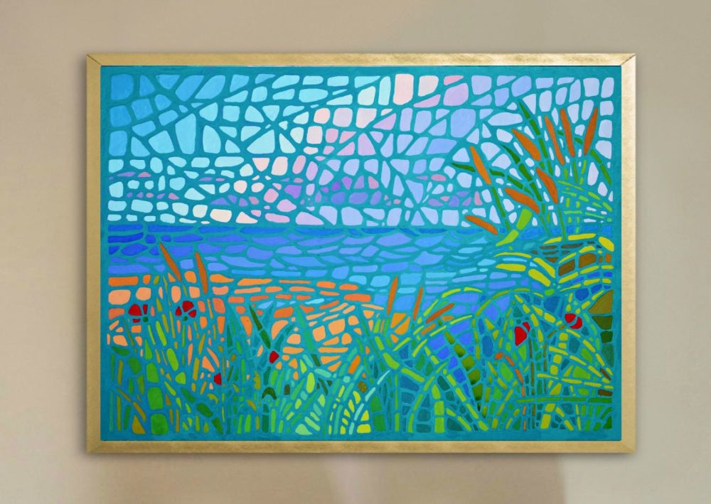 Mosaic Style Painting of Winterton Beach, Norfolk