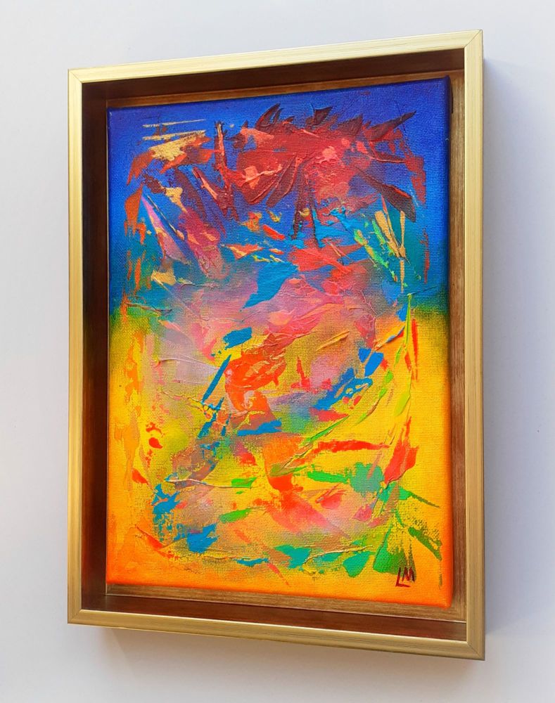 Framed Abstract with Gold