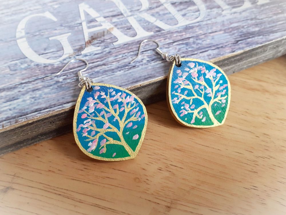 Hand Painted Blossom Earrings