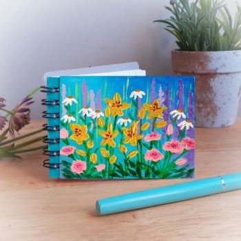 Hand Painted Pocket Notebook with Yellow Lilies
