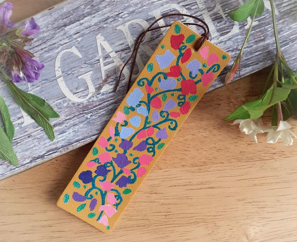Hand Painted Blossom Bookmark in Yellow