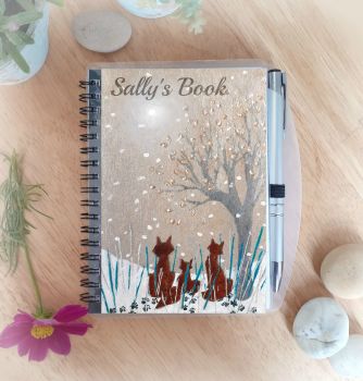 Fox Family in the Snow Notebook