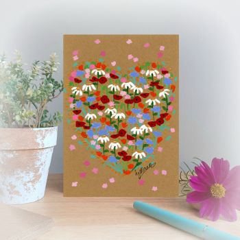 Heart of Wild Flowers Card