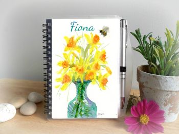 Personalised Daffodils Notebook and Pen