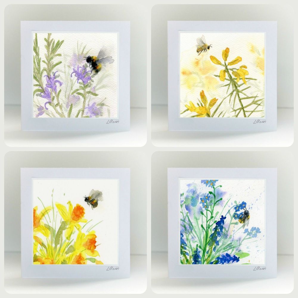 Bees  and Blooms Special Offer - Four Cards for £8