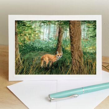 fox in a glade card
