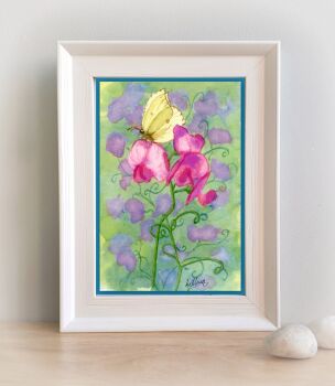 Sweet Peas and Butterfly