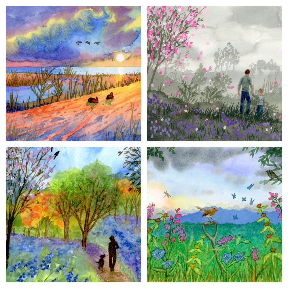 landscape and animals paintings