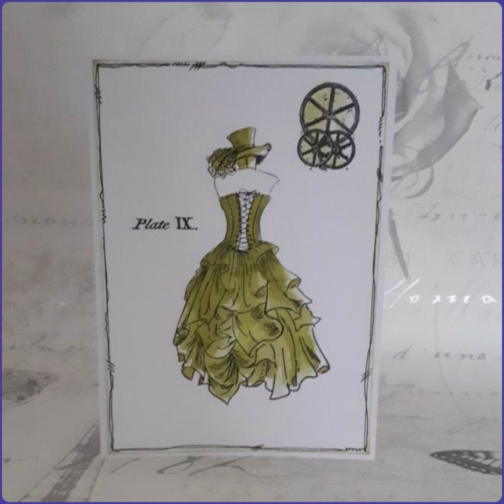 Victoriana Steampunk Inspired Birthday Greetings Card Notecard Watercolour