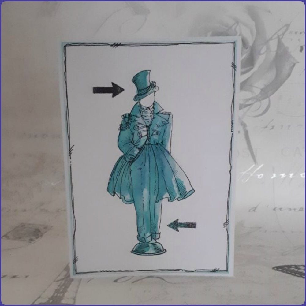 Victoriana Steampunk Inspired Birthday Greetings Card Notecard Watercolour