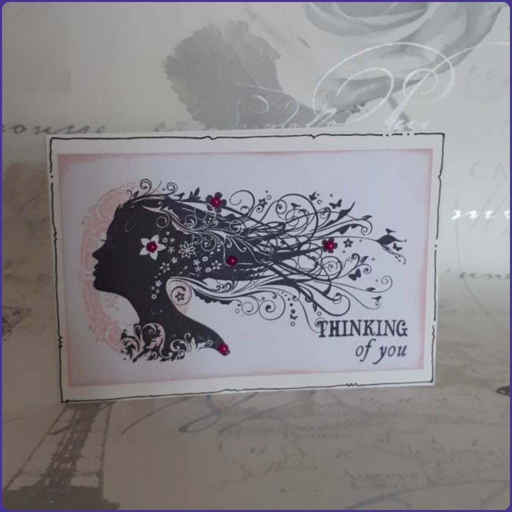 Thinking Of You Greetings Card Birthday Anniversary Fantasy Floral